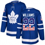 Adidas Maple Leafs #22 Tiger Williams Blue Home Authentic USA Flag Stitched NHL Jersey