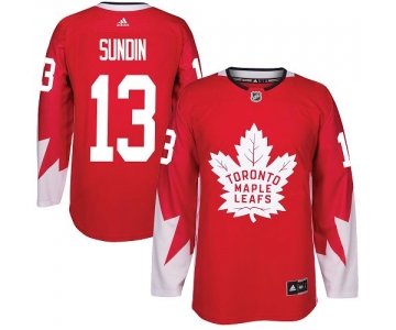 Adidas Toronto Maple Leafs #13 Mats Sundin Red Team Canada Authentic Stitched NHL Jersey