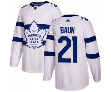Adidas Toronto Maple Leafs #21 Bobby Baun White Authentic 2018 Stadium Series Stitched NHL Jersey