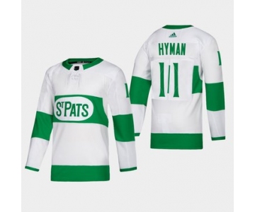 Men's Toronto Maple Leafs #11 Zach Hyman Toronto St. Pats Road Authentic Player White Jersey