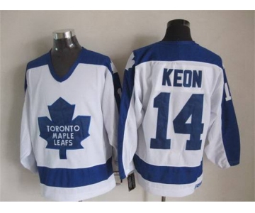 Men's Toronto Maple Leafs #14 Dave Keon 1982-83 White CCM Vintage Throwback Jersey
