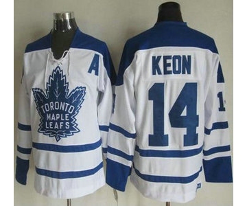 Men's Toronto Maple Leafs #14 Dave Keon 2000-01 White CCM Vintage Throwback Jersey
