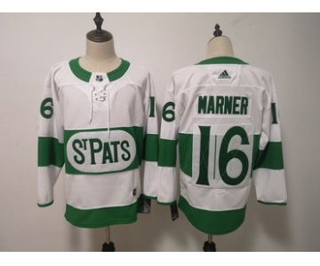 Men's Toronto Maple Leafs #16 Mitch Marner Toronto St. Pats Road Authentic Player White Jersey