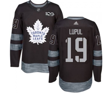 Men's Toronto Maple Leafs #19 Joffrey Lupul Black 100th Anniversary Stitched NHL 2017 adidas Hockey Jersey