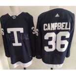 Men's Toronto Maple Leafs 36 Jack Campbell Navy 2022 NHL Heritage Classic Adidas Jersey