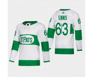 Men's Toronto Maple Leafs #63 Tyler Ennis Toronto St. Pats Road Authentic Player White Jersey