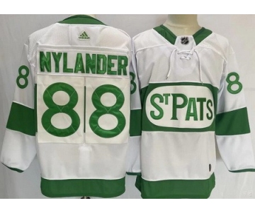 Men's Toronto Maple Leafs #88 William Nylander White 2019 St Pats Stitched Jersey
