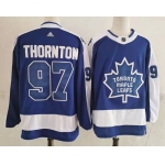Men's Toronto Maple Leafs #97 Joe Thornton Royal Blue 2021 Retro Stitched NHL Jersey
