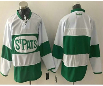 Men's Toronto Maple Leafs Blank White 2017 St. Patrick's Day Green Stitched NHL Reebok Hockey Jersey
