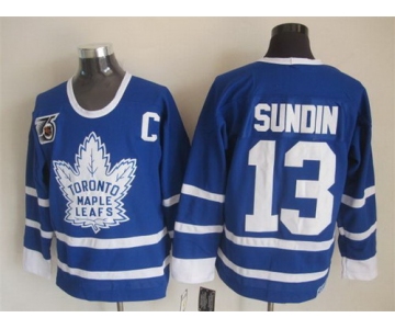 Toronto Maple Leafs #13 Mats Sundin Blue 75TH Throwback CCM Jersey