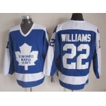 Toronto Maple Leafs #22 Tiger Williams Blue With White Throwback CCM Jersey