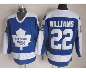 Toronto Maple Leafs #22 Tiger Williams Blue With White Throwback CCM Jersey