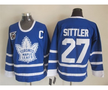 Toronto Maple Leafs #27 Darryl Sittler Blue 75TH Throwback CCM Jersey