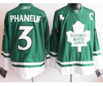Toronto Maple Leafs #3 Dion Phaneuf St. Patrick's Day Green Jersey