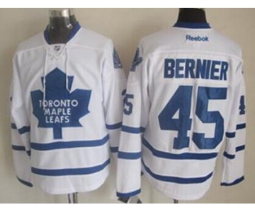 Toronto Maple Leafs #45 Jonathan Bernier White Jersey