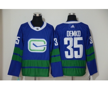 Men's Vancouver Canucks #35 Thatcher Demko Blue Alternate Authentic Stitched Hockey Jersey
