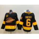 Men's Vancouver Canucks 6 Brock Boeser Black 50th Season Adidas Jersey
