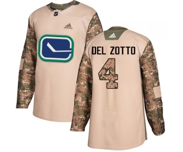 Adidas Canucks #4 Michael Del Zotto Camo Authentic 2017 Veterans Day Stitched NHL Jersey