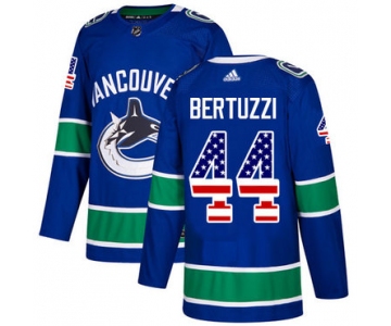 Adidas Canucks #44 Todd Bertuzzi Blue Home Authentic USA Flag Stitched NHL Jersey