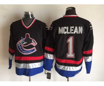 Men's Vancouver Canucks #1 Kirk McLean 2003-04 Black CCM Vintage Throwback Jersey