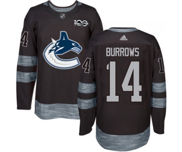 Men's Vancouver Canucks #14 Alex Burrows Black 100th Anniversary Stitched NHL 2017 adidas Hockey Jersey