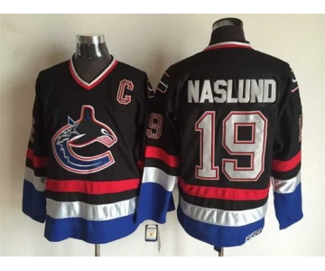 Men's Vancouver Canucks #19 Markus Naslund 2003-04 Black CCM Vintage Throwback Jersey