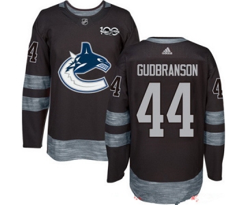 Men's Vancouver Canucks #44 Erik Gudbranson Black 100th Anniversary Stitched NHL 2017 adidas Hockey Jersey