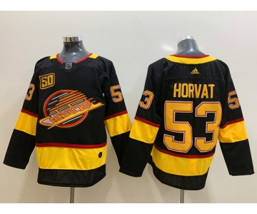Men's Vancouver Canucks 53 Bo Horvat Black 50th Season Adidas Jersey