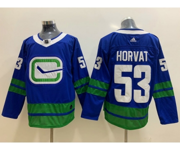 Men's Vancouver Canucks #53 Bo Horvat Blue Adidas Jersey