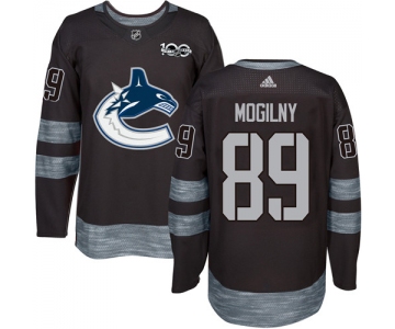 Men's Vancouver Canucks #89 Alexander Mogilny Black 100th Anniversary Stitched NHL 2017 adidas Hockey Jersey