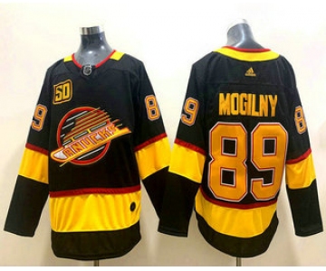 Men's Vancouver Canucks #89 Alexander Mogilny Black 50th Season Adidas Stitched NHL Jersey