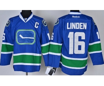 Vancouver Canucks #16 Trevor Linden Blue Third Jersey