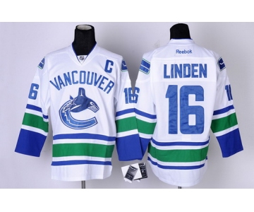 Vancouver Canucks #16 Trevor Linden White Jersey