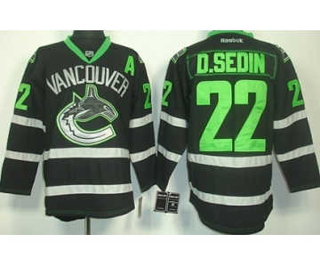 Vancouver Canucks #22 Daniel Sedin Black Ice Jersey