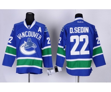 Vancouver Canucks #22 Daniel Sedin Blue Jersey