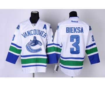 Vancouver Canucks #3 Kevin Bieksa White Jersey