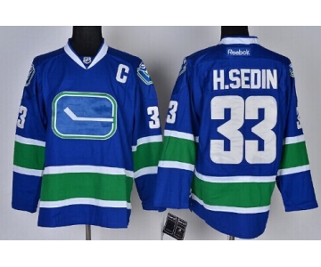 Vancouver Canucks #33 Henrik Sedin Blue Third Jersey