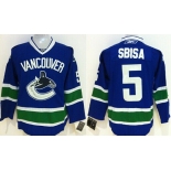 Vancouver Canucks #5 Luca Sbisa Blue Jersey
