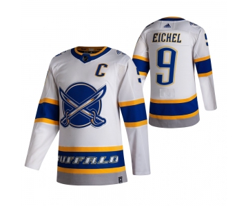Buffalo Sabres #9 Jack Eichel White Men's Adidas 2020-21 Reverse Retro Alternate NHL Jersey