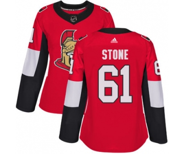 Adidas Senators #61 Mark Stone Red Home Authentic Women's Stitched NHL Jersey