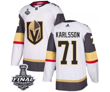 Adidas Golden Knights #71 William Karlsson White Road Authentic 2018 Stanley Cup Final Stitched NHL Jersey