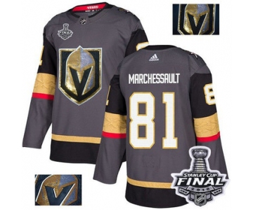 Adidas Golden Knights #81 Jonathan Marchessault Grey Home Authentic Fashion Gold 2018 Stanley Cup Final Stitched NHL Jersey