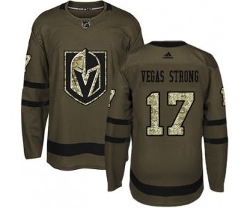 Adidas Golden Knights #17 Vegas Strong Green Salute to Service Stitched NHL Jersey