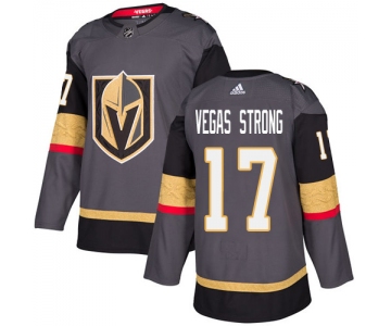 Adidas Golden Knights #17 Vegas Strong Grey Home Authentic Stitched NHL Jersey