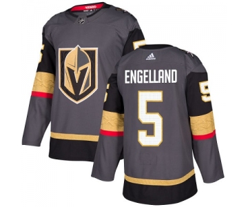 Adidas Golden Knights #5 Deryk Engelland Grey Home Authentic Stitched NHL Jersey
