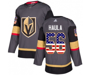 Adidas Golden Knights #56 Erik Haula Grey Home Authentic USA Flag Stitched NHL Jersey