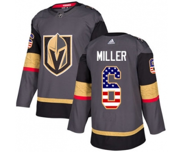 Adidas Golden Knights #6 Colin Miller Grey Home Authentic USA Flag Stitched NHL Jersey