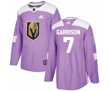 Adidas Golden Knights #7 Jason Garrison Purple Authentic Fights Cancer Stitched NHL Jersey