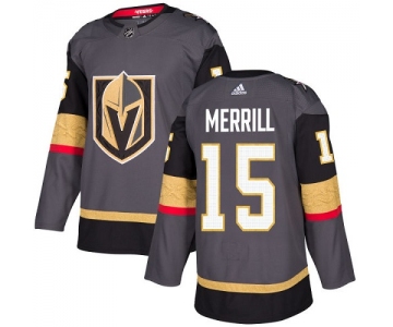 Adidas Vegas Golden Knights #15 Men's Jon Merrill Authentic Gray Home NHL Jersey