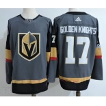 Men's Vegas Golden Knights #17 Golden Knights Gray 2017-2018 adidas Hockey Stitched NHL Jersey